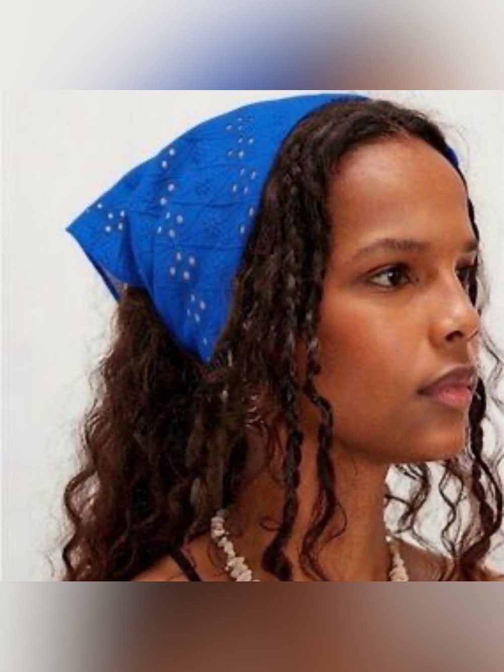 NWT Free People Claro Eyelet Hair Scarf - Cobalt